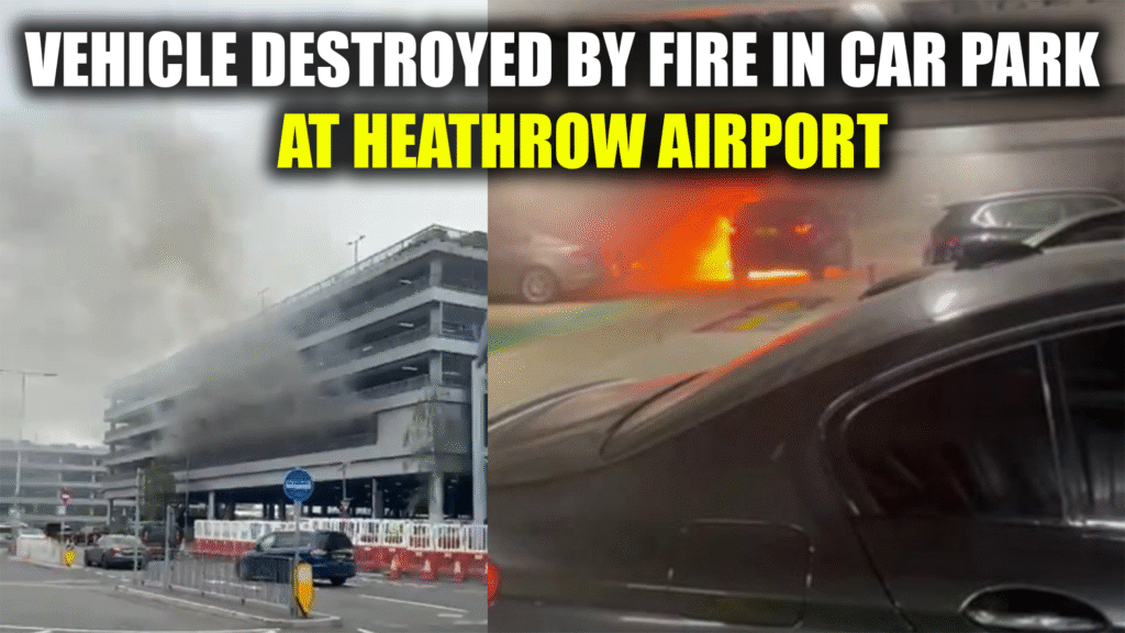 Vehicle Destroyed by Fire in Car Park at Heathrow Airport